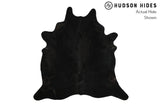 Solid Black Cowhide Rug #9043