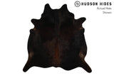 Solid Black Cowhide Rug #9365