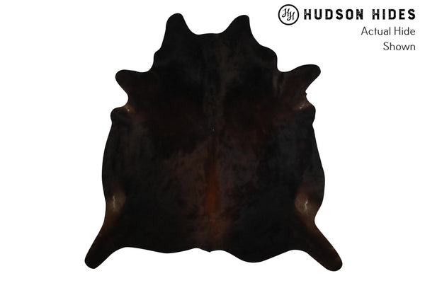 Solid Black Cowhide Rug #9365